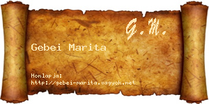 Gebei Marita névjegykártya